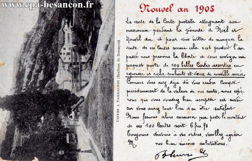Nouvel an 1905 - Usines à Tarragnoz (Banlieue de Besançon)